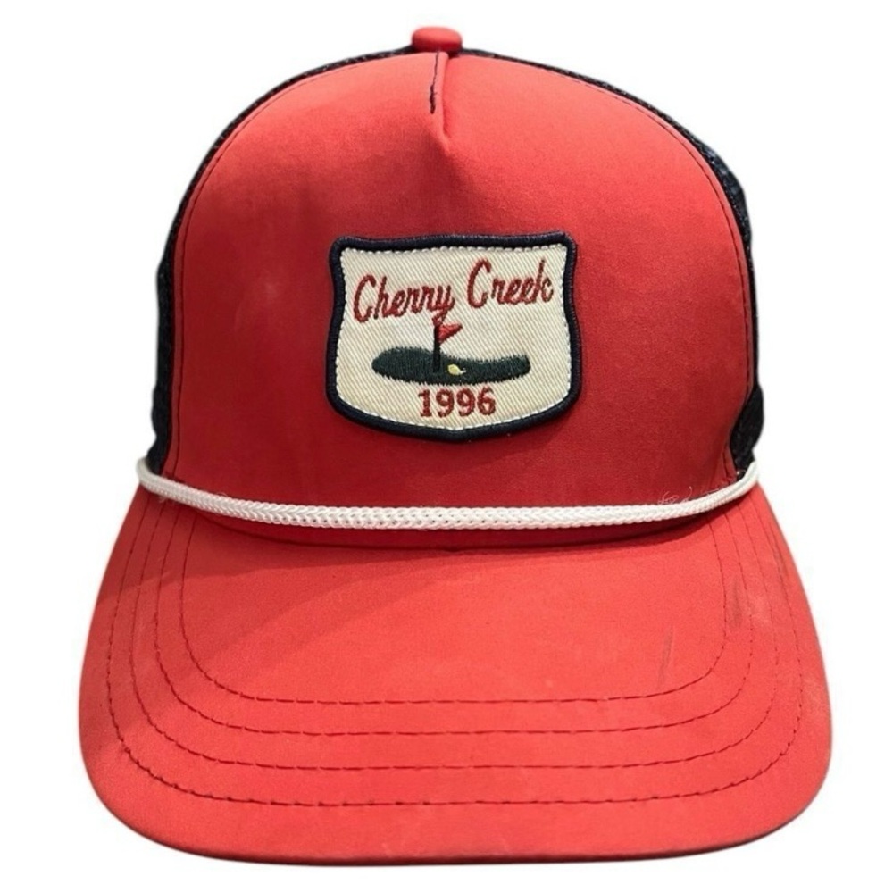 Vintage Cherry Creek 1996 Golf Trucker Hat – Red & Navy Adjustable Snapback Cap